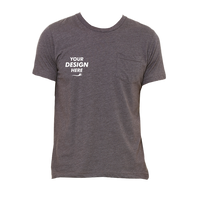 Bella + Canvas Men's Jersey Pocket Tee, Dark Grey Heather / Dark Grey Heather, Front view, Mockup