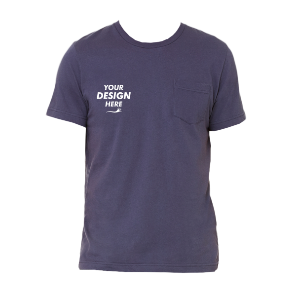 Bella + Canvas Men's Jersey Pocket Tee, Navy / Navy, Front view, Mockup