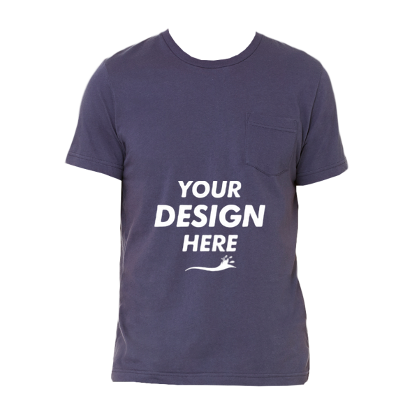 Bella + Canvas Men's Jersey Pocket Tee, Navy / Navy, Front view, Mockup