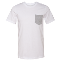 Bella + Canvas Men's Jersey Pocket Tee, White / Athletic Heather, Front view