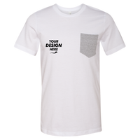 Bella + Canvas Men's Jersey Pocket Tee, White / Athletic Heather, Front view, Mockup