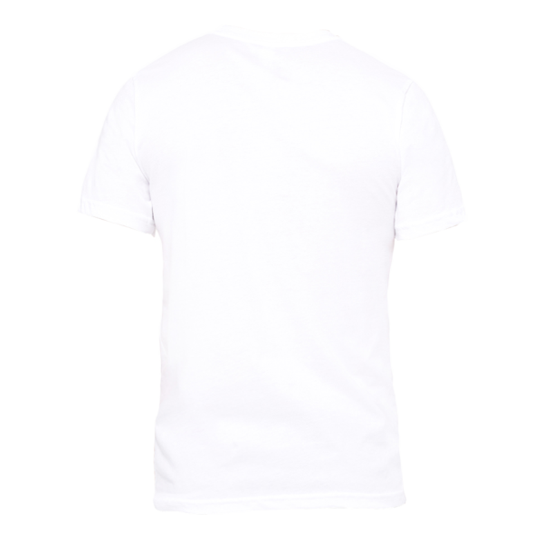 Bella + Canvas Men's Jersey Pocket Tee, White / Black, Back view