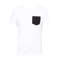 Bella + Canvas Men's Jersey Pocket Tee, White / Black, Front view