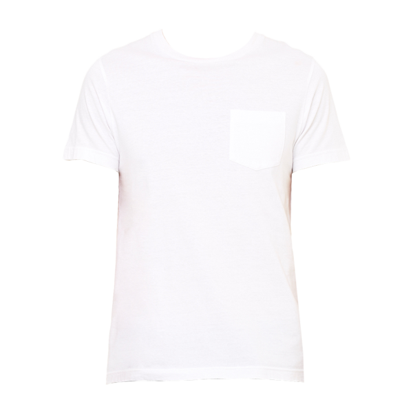 Bella + Canvas Men's Jersey Pocket Tee, White / White, Front view