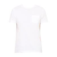 Bella + Canvas Men's Jersey Pocket Tee, White / White, Front view