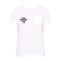 Bella + Canvas Men's Jersey Pocket Tee, White / White, Front view, Mockup