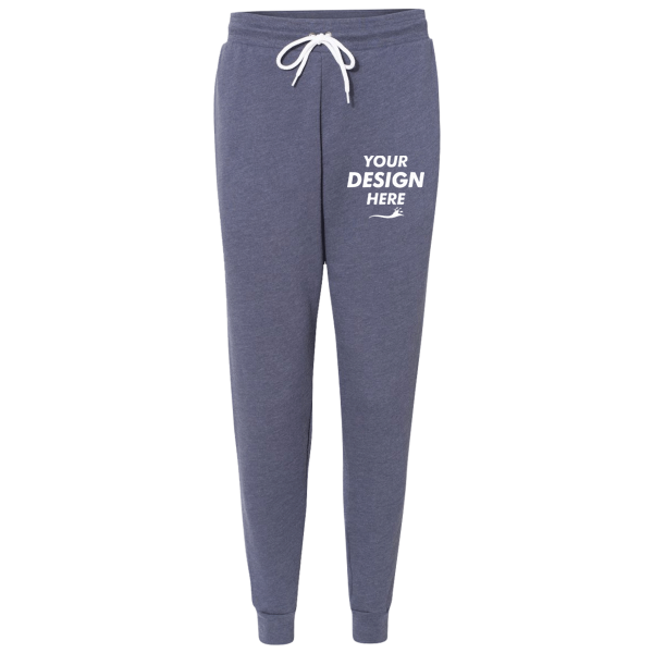 Bella + Canvas Sponge Fleece Jogger Sweatpants, Heather Navy, Front view, Mockup