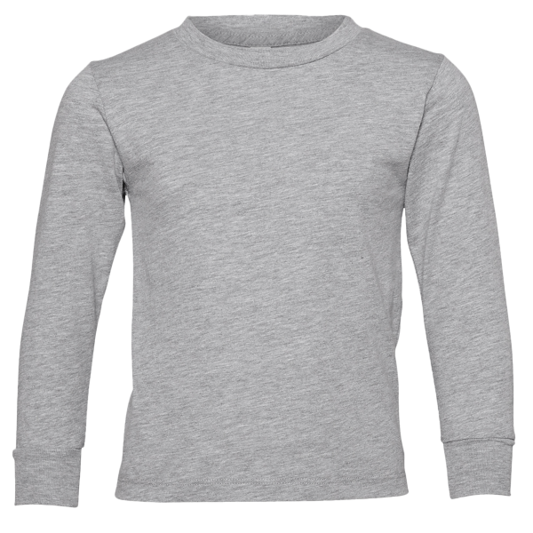 Bella + Canvas Toddler Jersey Long Sleeve Tee, Athletic Heather, Front view