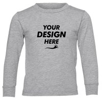 Bella + Canvas Toddler Jersey Long Sleeve Tee, Athletic Heather, Front view, Mockup