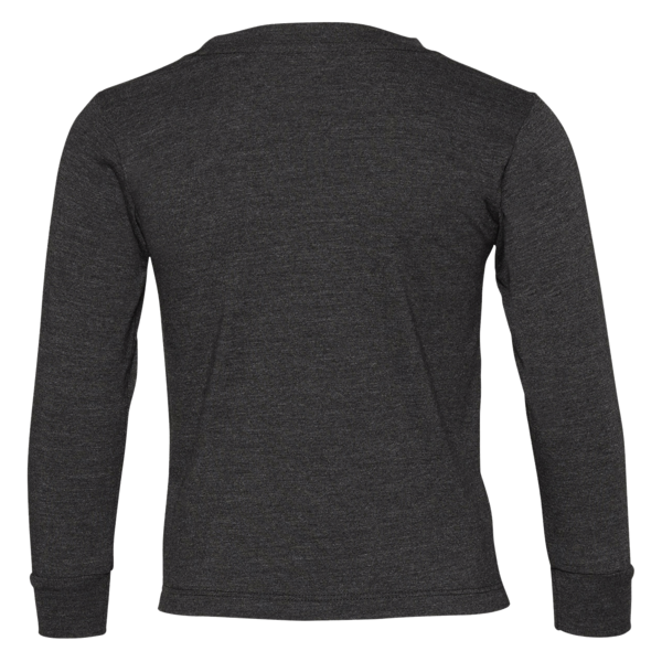 Bella + Canvas Toddler Jersey Long Sleeve Tee, Dark Grey Heather, Back view