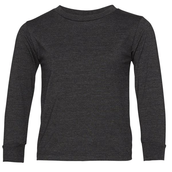 Bella + Canvas Toddler Jersey Long Sleeve Tee, Dark Grey Heather, Front view