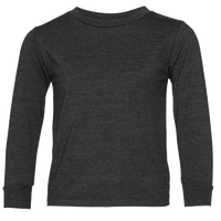 Bella + Canvas Toddler Jersey Long Sleeve Tee, Dark Grey Heather, Front view