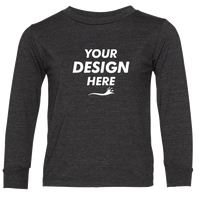 Bella + Canvas Toddler Jersey Long Sleeve Tee, Dark Grey Heather, Front view, Mockup