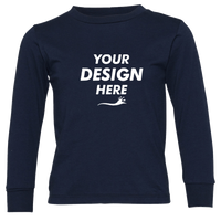 Bella + Canvas Toddler Jersey Long Sleeve Tee, Navy, Front view, Mockup