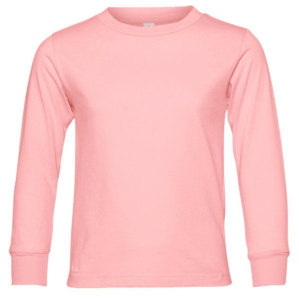 Bella + Canvas Toddler Jersey Long Sleeve Tee, Pink, Front view