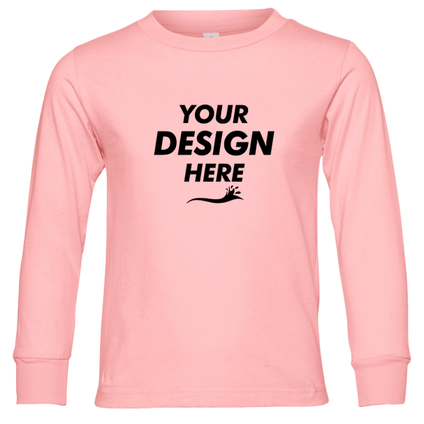 Bella + Canvas Toddler Jersey Long Sleeve Tee, Pink, Front view, Mockup
