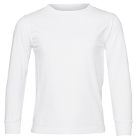 Bella + Canvas Toddler Jersey Long Sleeve Tee, White, Front view