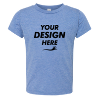 Bella + Canvas Toddler Triblend Tee, Blue Triblend, Front view, Mockup