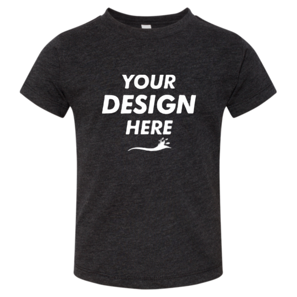 Bella + Canvas Toddler Triblend Tee, Charcoal Black Triblend, Front view, Mockup