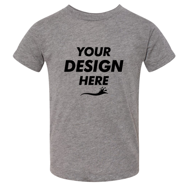 Bella + Canvas Toddler Triblend Tee, Grey Triblend, Front view, Mockup