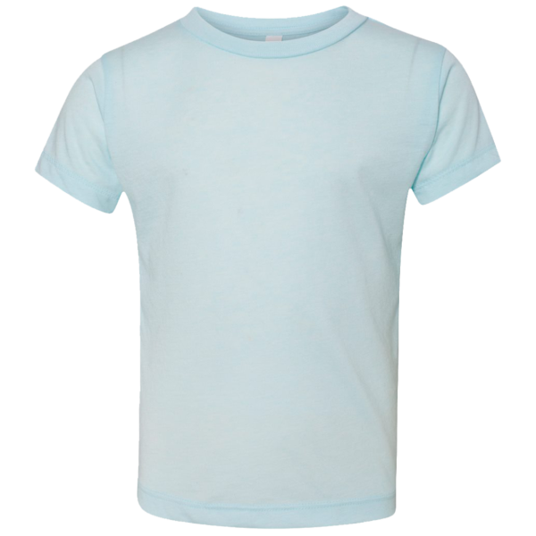 Bella + Canvas Toddler Triblend Tee, Ice Blue Triblend, Front view