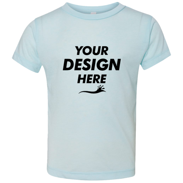 Bella + Canvas Toddler Triblend Tee, Ice Blue Triblend, Front view, Mockup