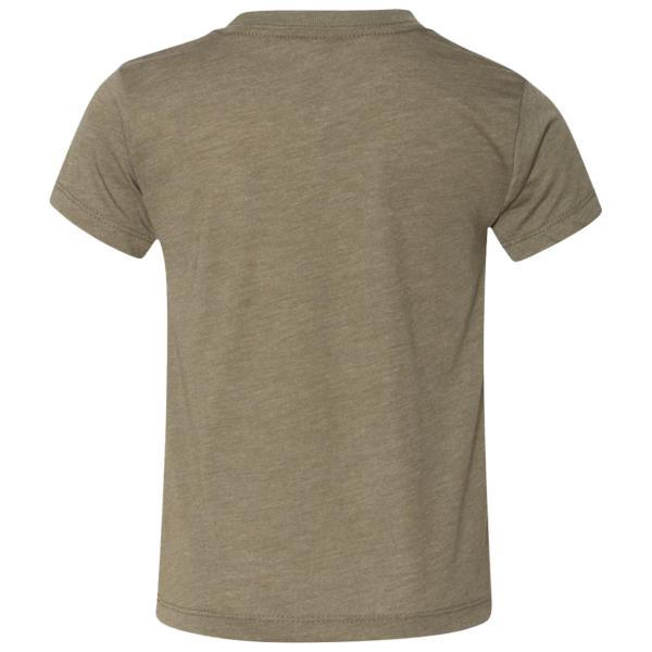 Bella + Canvas Toddler Triblend Tee, Olive Triblend, Back view