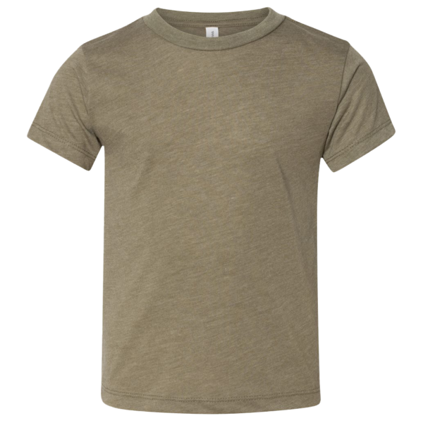 Bella + Canvas Toddler Triblend Tee, Olive Triblend, Front view
