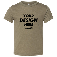 Bella + Canvas Toddler Triblend Tee, Olive Triblend, Front view, Mockup