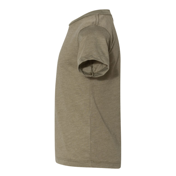 Bella + Canvas Toddler Triblend Tee, Olive Triblend, Left Sleeve view