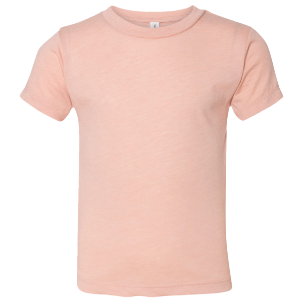 Bella + Canvas Toddler Triblend Tee, Peach Triblend, Front view