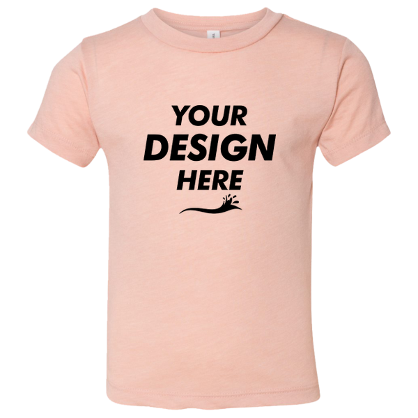 Bella + Canvas Toddler Triblend Tee, Peach Triblend, Front view, Mockup