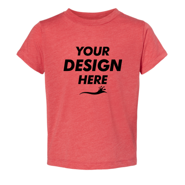 Bella + Canvas Toddler Triblend Tee, Red Triblend, Front view, Mockup