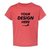 Bella + Canvas Toddler Triblend Tee, Red Triblend, Front view, Mockup