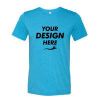 Bella + Canvas Triblend Tee, Aqua Triblend, Front view, Mockup