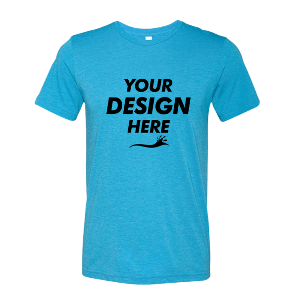 Bella + Canvas Triblend Tee, Aqua Triblend, Front view, Mockup