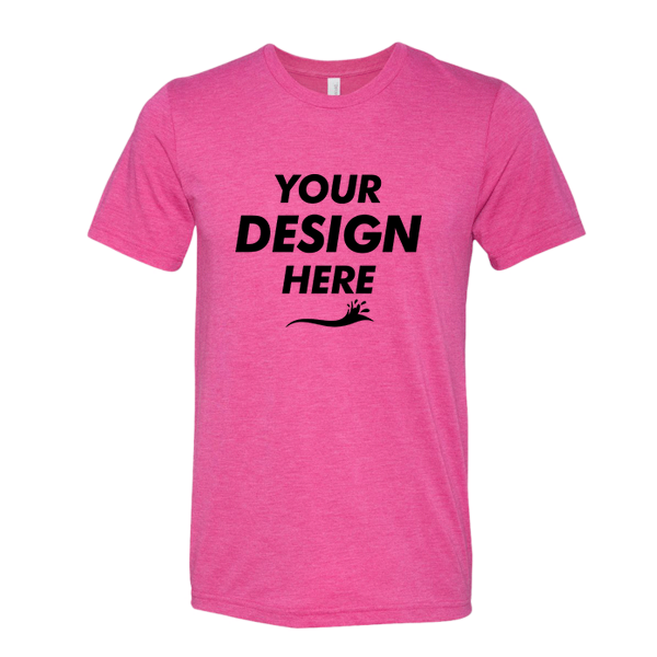 Bella + Canvas Triblend Tee, Berry Triblend, Front view, Mockup