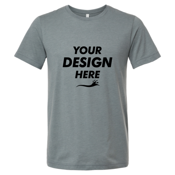 Bella + Canvas Triblend Tee, Blue Storm Triblend, Front view, Mockup
