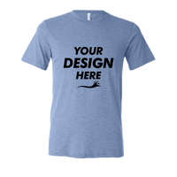 Bella + Canvas Triblend Tee, Blue Triblend, Front view, Mockup