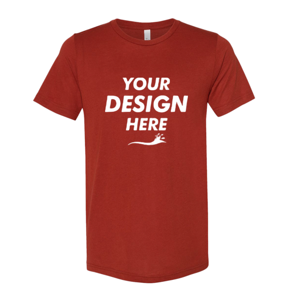 Bella + Canvas Triblend Tee, Brick Triblend, Front view, Mockup