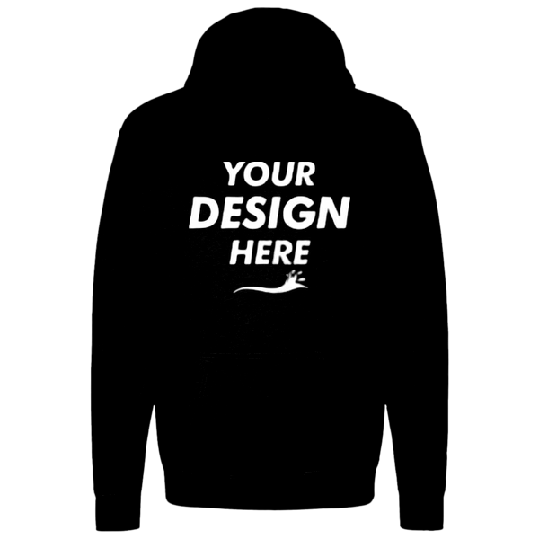 Bella + Canvas Unisex 10 oz. Heavyweight Hoodie Sweatshirt, Black, Front view, Mockup