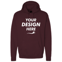 Bella + Canvas Unisex 10 oz. Heavyweight Hoodie Sweatshirt, Maroon, Front view, Mockup