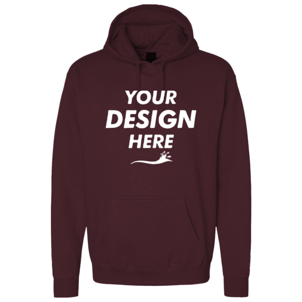 Bella + Canvas Unisex 10 oz. Heavyweight Hoodie Sweatshirt, Maroon, Front view, Mockup