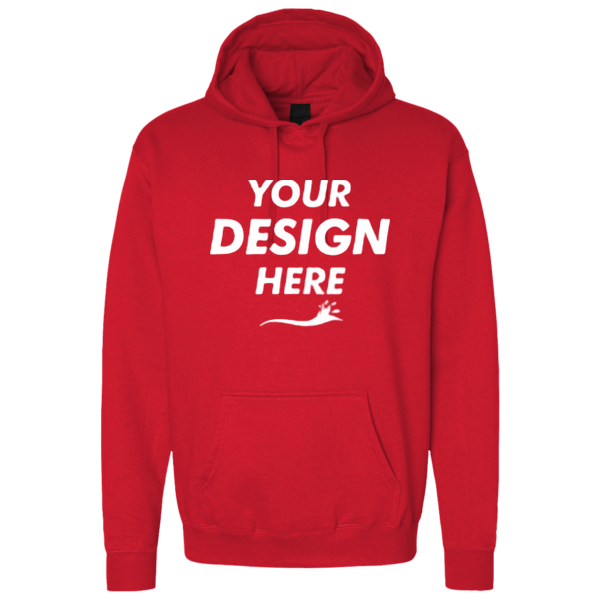 Bella + Canvas Unisex 10 oz. Heavyweight Hoodie Sweatshirt, Red, Front view, Mockup