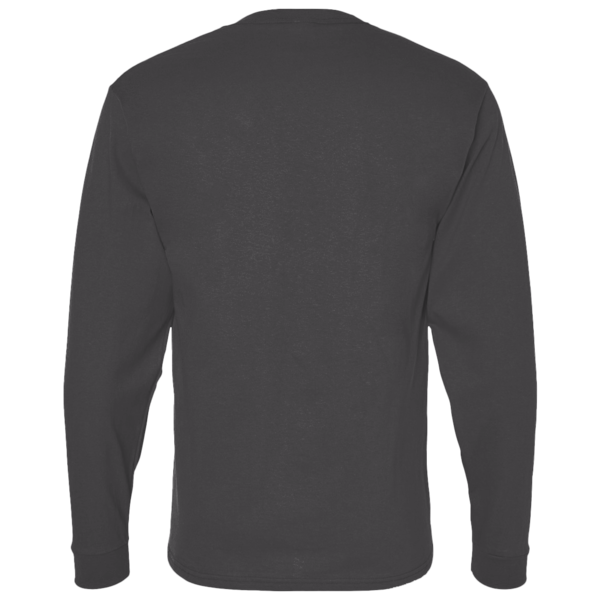 Bella + Canvas Unisex 7.5 oz Heavyweight Long Sleeve Tee, Asphalt, Back view