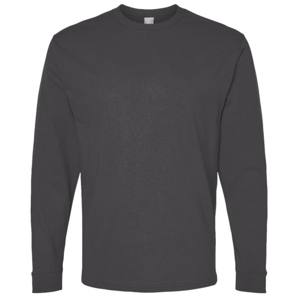 Bella + Canvas Unisex 7.5 oz Heavyweight Long Sleeve Tee, Asphalt, Front view