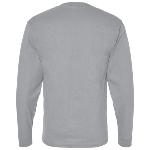 Bella + Canvas Unisex 7.5 oz Heavyweight Long Sleeve Tee, Athletic Heather, Back view