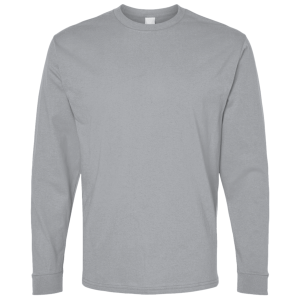Bella + Canvas Unisex 7.5 oz Heavyweight Long Sleeve Tee, Athletic Heather, Front view