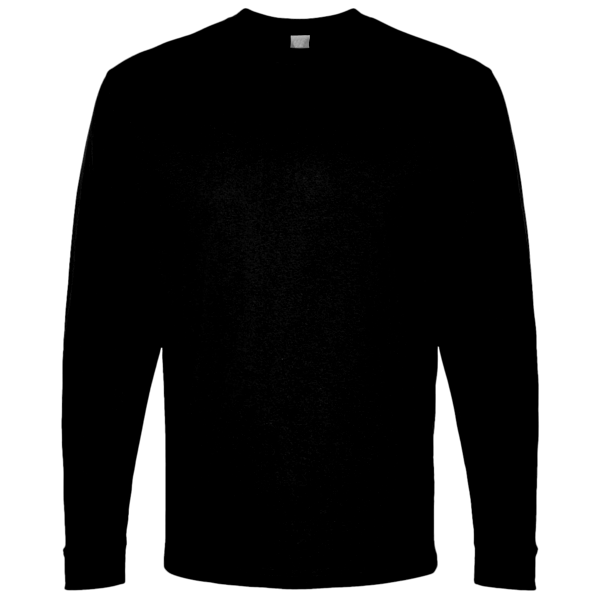 Bella + Canvas Unisex 7.5 oz Heavyweight Long Sleeve Tee, Black, Front view