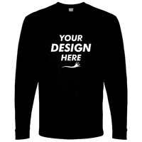 Bella + Canvas Unisex 7.5 oz Heavyweight Long Sleeve Tee, Black, Front view, Mockup